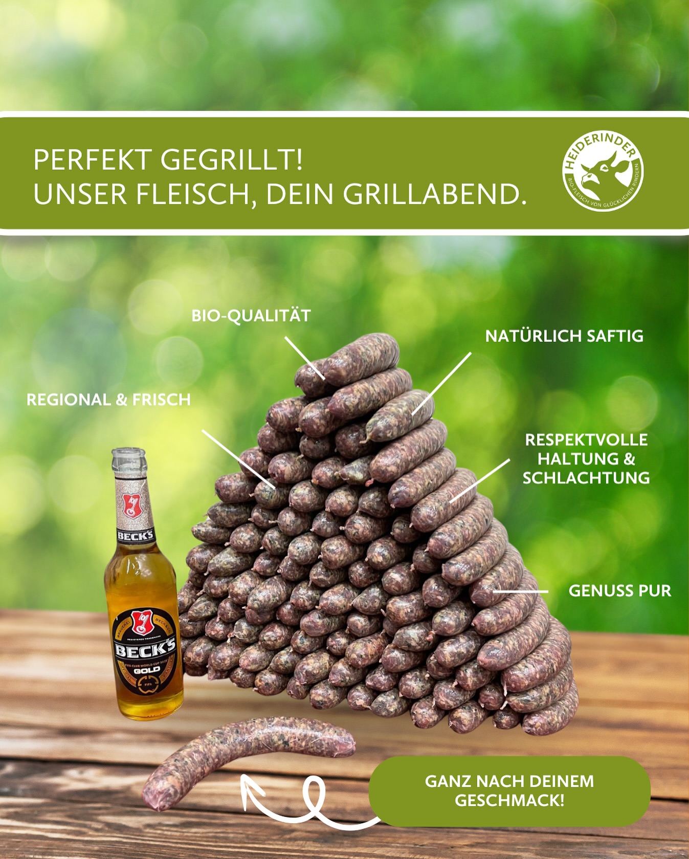 Was darf an einem tollen Sommerabend nicht fehlen?Natürlich eine Wurst auf dem Grill.😋
Ein guter Grillabend lebt von ehrlichem Geschmack. Und der fängt bei der Herkunft des Fleisches an. Deshalb setzen wir auf Bio-Tierhaltung, die man einfach schmeckt – weil’s mit Respekt gemacht ist.☝🏼
Unsere Produkte, passend zum Grillabend, bekommst du ganz einfach im Onlineshop oder direkt im Dorfladen.😉
#grillabend #sommerabend #biofleisch #heiderinder #NachhaltigGenießen #tierwohl #EchterGeschmack #regional #grillzeit #NatürlichGenießen #BewusstEssen #feinesfleisch #genussmomente #grillen #weidehaltung #weideschlachtung